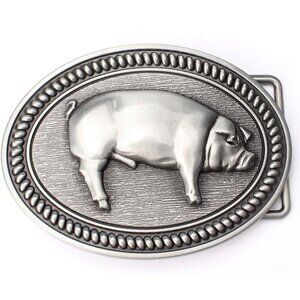 🆕Men's Silver Vintage Hog Western Cowboy American Motorcyclist Belt Buckle